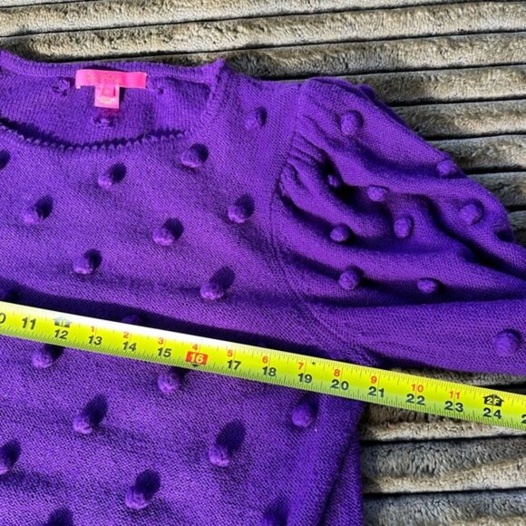 Lilly Pulitzer sweater pullover pom pom women size XL purple - Picture 6 of 7